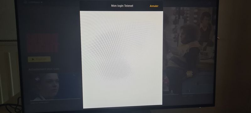 l'écran avec l'onglet sans QR code